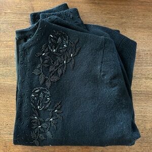Vintage Beaded Black Cardigan